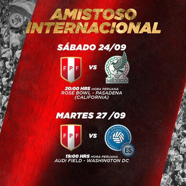 Partidos amistosos confirmados. Foto: Twitter/Selección peruana