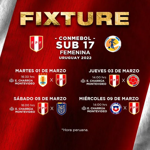 La selección peruana dio a conocer el cronograma de partidos de la Sub 17. Foto: selección peruana twitter