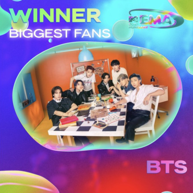 BTS gana en la categoría de Mejores fans en los MTV EMA 2021. Foto: MTV EMA