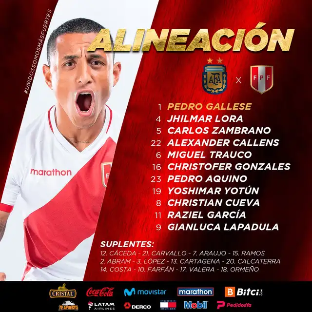 Perú visitará a Argentina en el Estadio Monumental de River Plate. Foto: twitter Selección Peruana