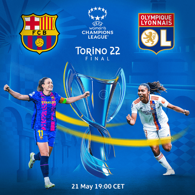 Barcelona y Lyon jugarán la final de la UEFA Champions League femenina. Foto: Twitter