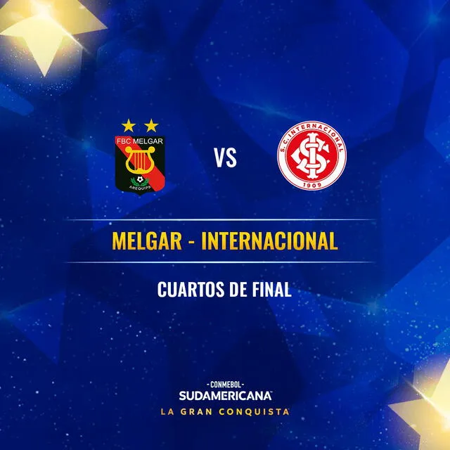 Melgar vs. Internacional jugarán por el pase a semifinales. Foto: Conmebol Sudamericana