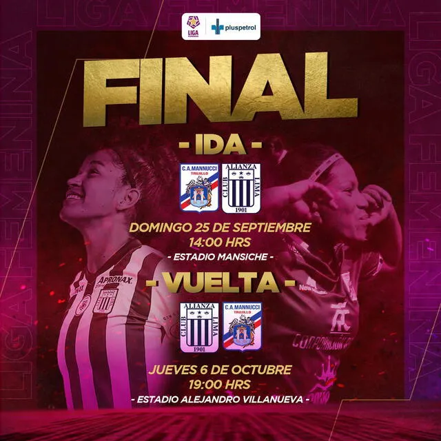Alianza Lima y Carlos Mannucci jugarán por el título. Foto: Liga Femenina Pluspetrol