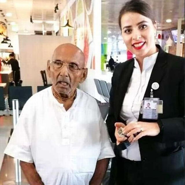 En 2019, Swami  llamó la atención de los agentes de inmigración en el Aeropuerto Internacional de Abud Dhabi. Foto: Mirror
