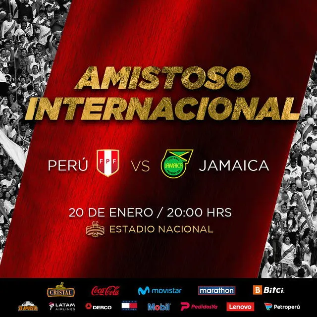 Se cambió el horario del partido entre Perú y Jamaica en el Estadio Nacional de Lima. Foto: Twitter