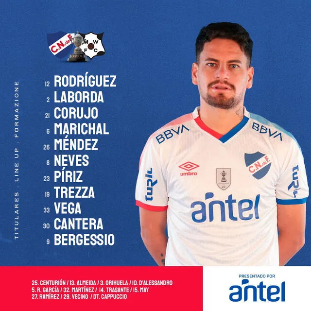 Equipo titular del Bolso. Foto: Nacional/Twitter