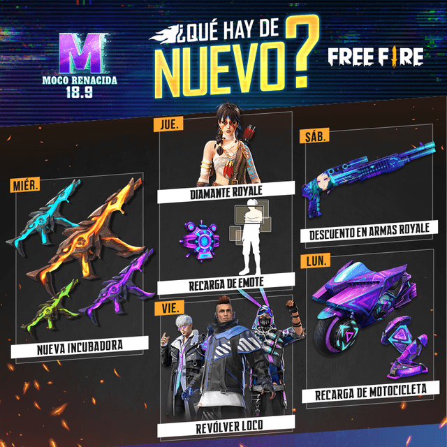 Garena Free Fire lanza la agenda semanal del 8 al 13 de septiembre con nueva incubadora