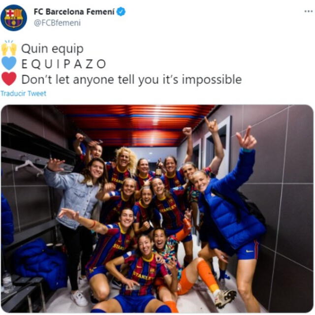 Tuit del Barcelona al acabar el partido. Foto: Twitter/FCBarcelona