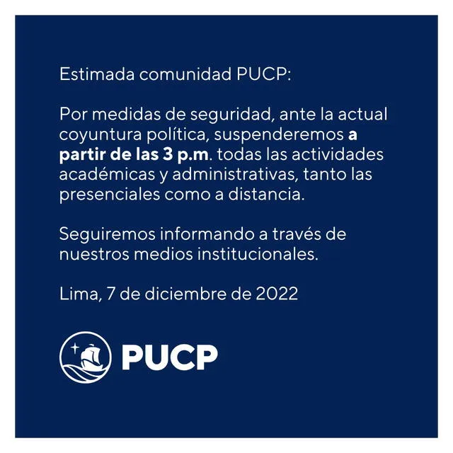 Cierre del Congreso: PUCP suspenderá atención. Foto: PUCP