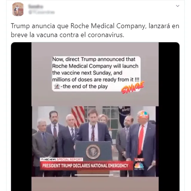 Es falso que Donald Trump tiene una vacuna para el coronavirus que es efectiva en 3 horas