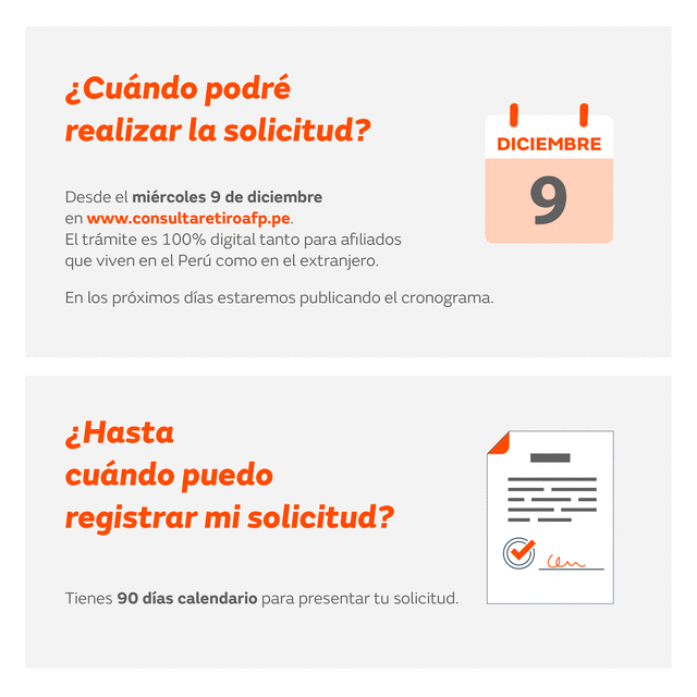 Desde el 9 de diciembre, quienes no hayan hecho aportes en octubre o por 12 meses consecutivos hasta dicho mes podrán hacer su solicitud. Foto: Prima AFP