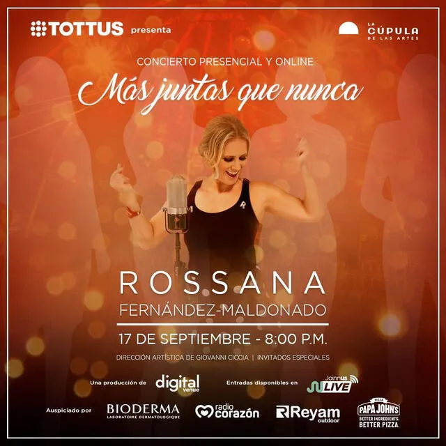 Post del primer concierto de Rossana Fernández Maldonado llamado Más juntas que nunca. Foto: Rossana Fernández Maldonado / Instagram Post del primer concierto de Rossana Fernández Maldonado llamado Más juntas que nunca. Foto: Rossana Fernández Maldonado / Instagram