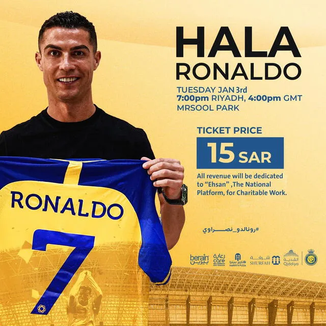 Cristiano Ronaldo será presentado este martes 3 de enero. Foto: Al-Nassr