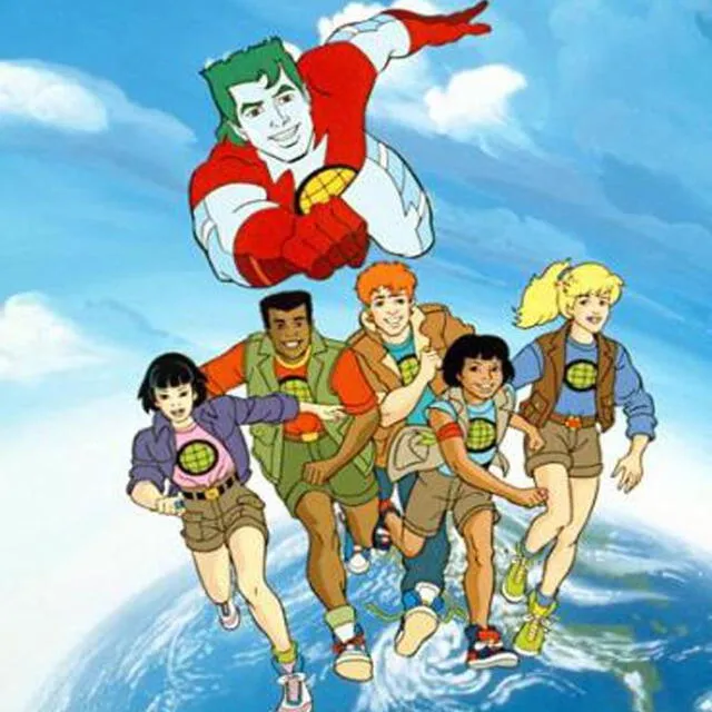 Los planetarios y el Capitán Planeta. Foto: Hanna-Barbera