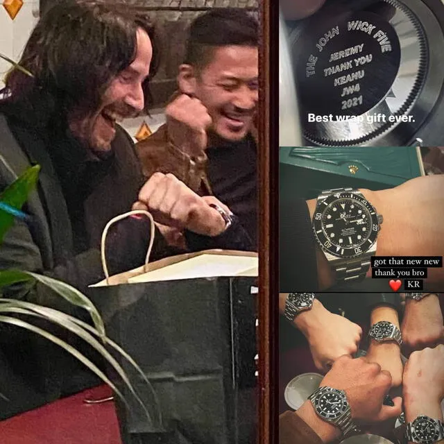 Keanu Reeves regaló costosos relojes a sus dobles en John Wick. Foto: composición/Instagram/@jermskillz