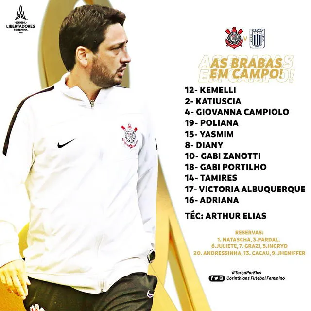 Titulares de Corinthians. Foto: @SCCPFutFeminino/Twitter