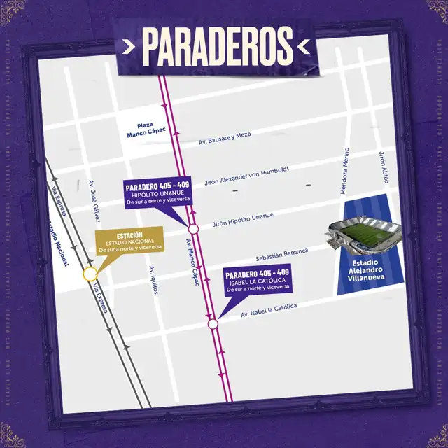 Paraderos donde tomar buses para llegar y retirarte de Matute. Foto: Club Alianza Lima