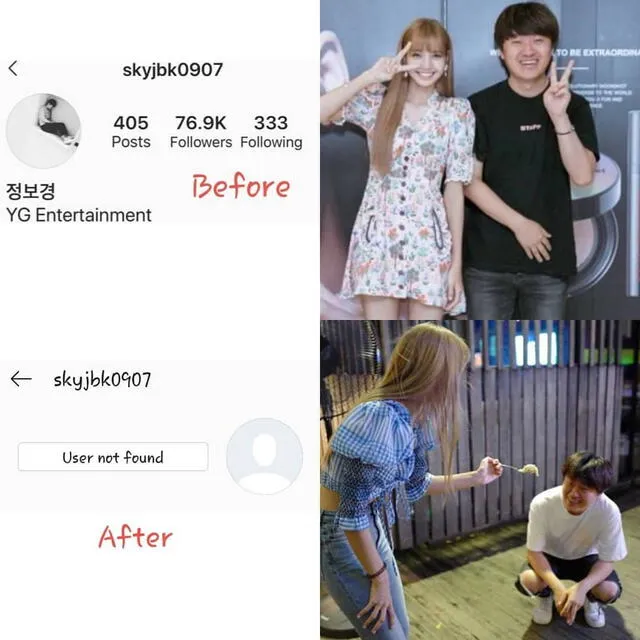 El manager de Lisa borró su cuenta de Instagram. Los BLINKs se pregunta si fue por orden de YG Entertainment.