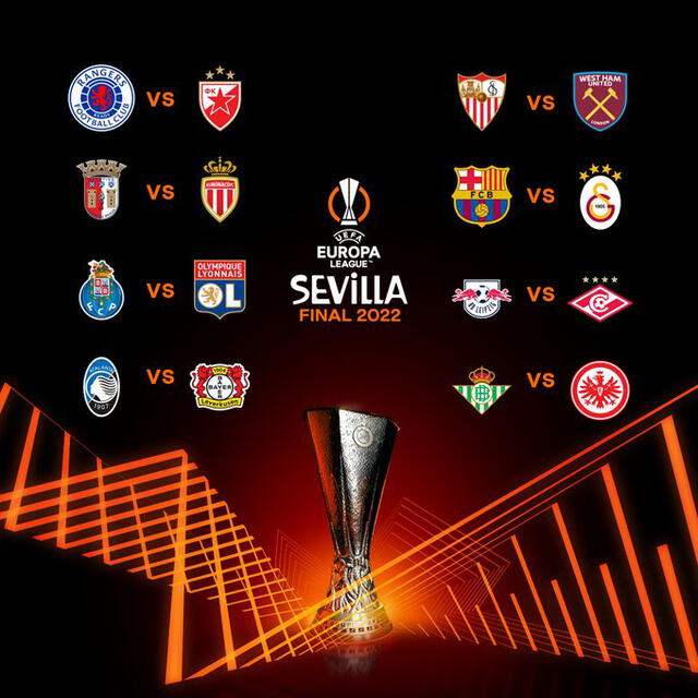 Resultados del sorteo por los octavos de final de la Europa League. Foto: Twitter UEFA Europa League