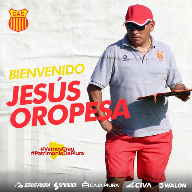 Jesús Oropesa fue anunciado como nuevo entrenador de Atlético Grau. Fuente: Club Atlético Grau