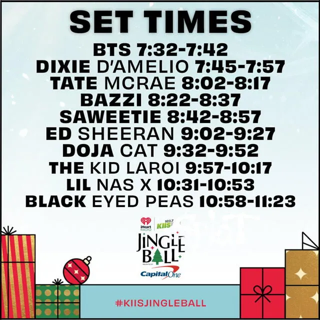 Horarios de Jingle Ball 2021. Foto: Twitter / @1027KIISFM