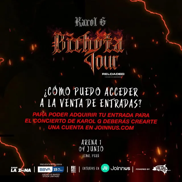 ¿Cómo comprar entradas para el concierto de Karol G en Perú?. Foto: Veltrac/Facebook