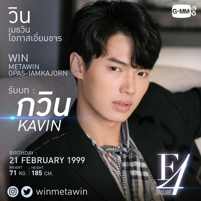 Win Metawin como Kavin en  F4 Thailand, drama tailandés inspirado en Hana yori dango (Boys over Flowers o Meteor garden). Créditos: GMMTV
