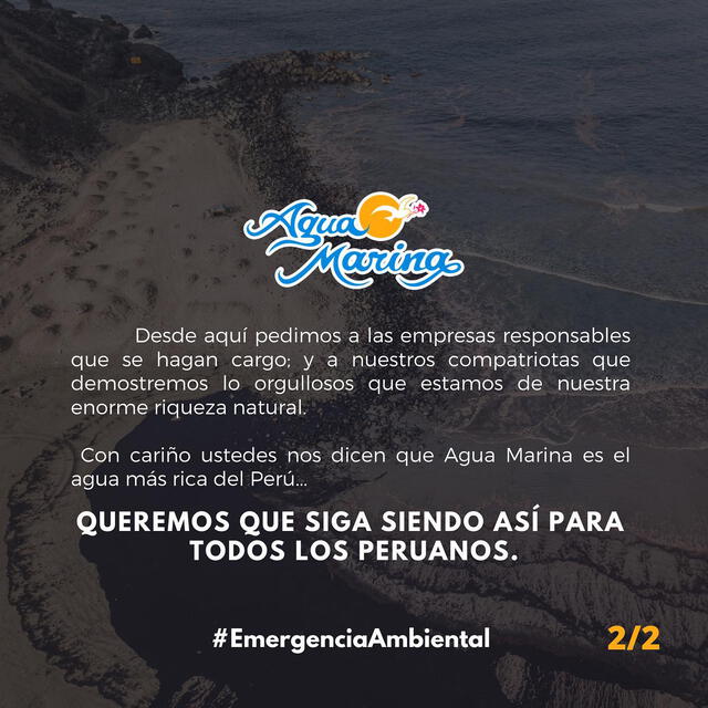 Comunicado de Agua Marina. Foto: Agua Marina/ Facebook