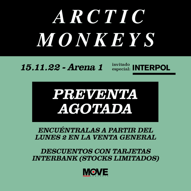 Se agotan las entradas en preventa para Artic Monkeys.