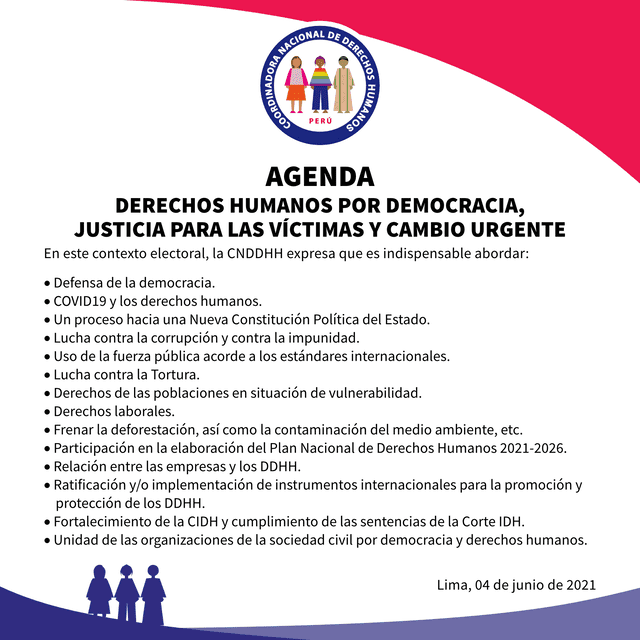 Agenda de la CNDDHH.