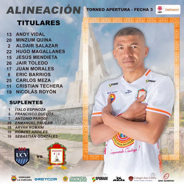 Así forma Ayacucho ante César Vallejo. Foto: Ayacucho FC.