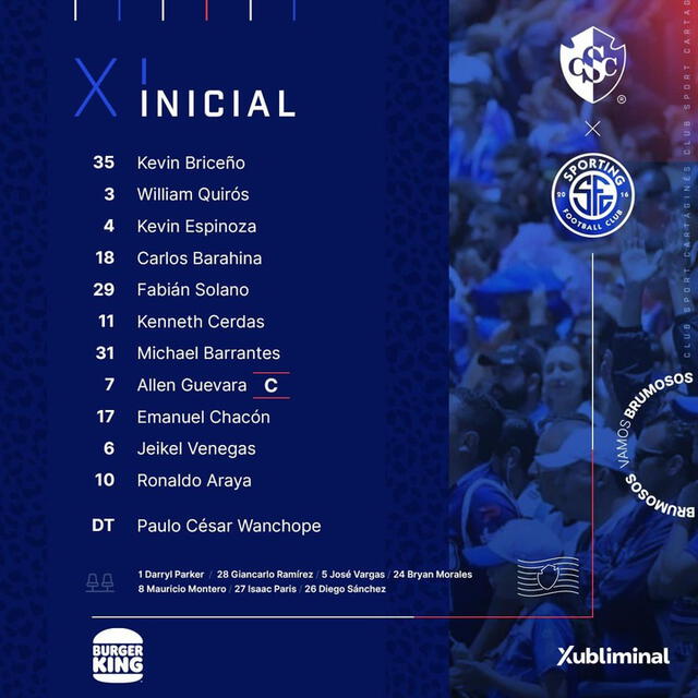 Alineación confirmada de Cartaginés. Foto: Cartaginés