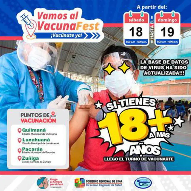 Vacunación en Cañete. Foto: Gobierno Regional de Lima
