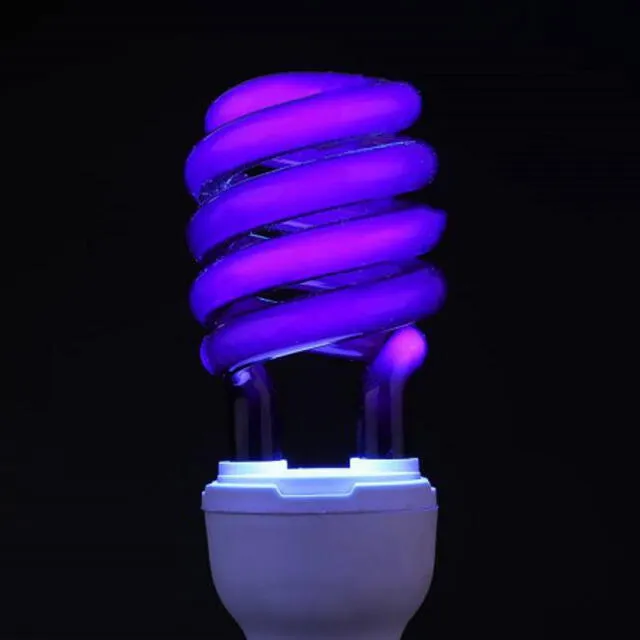 Un bombillo con luz ultravioleta. Foto: difusión