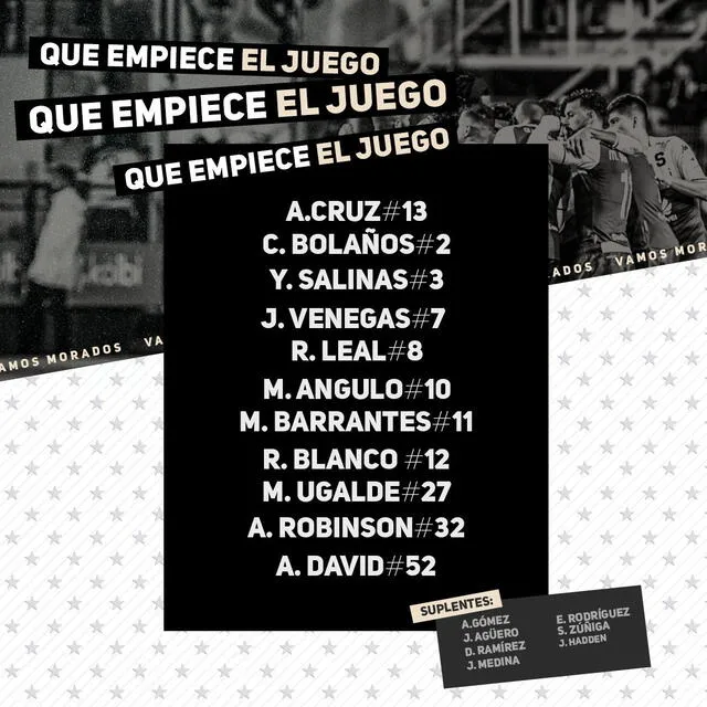 Alineaciones de la final de ida de la Liga Concacaf 2019 entre Saprissa y Motagua.