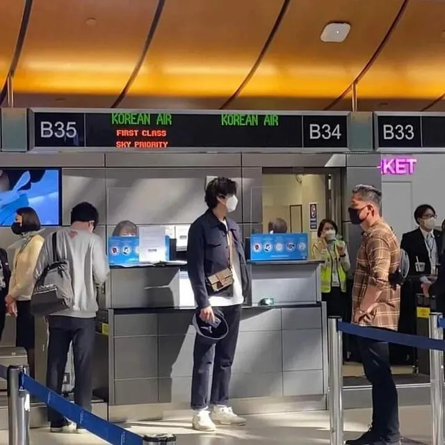 Lee Min Ho en el aeropuerto de Los Ángeles. Foto: Twitter