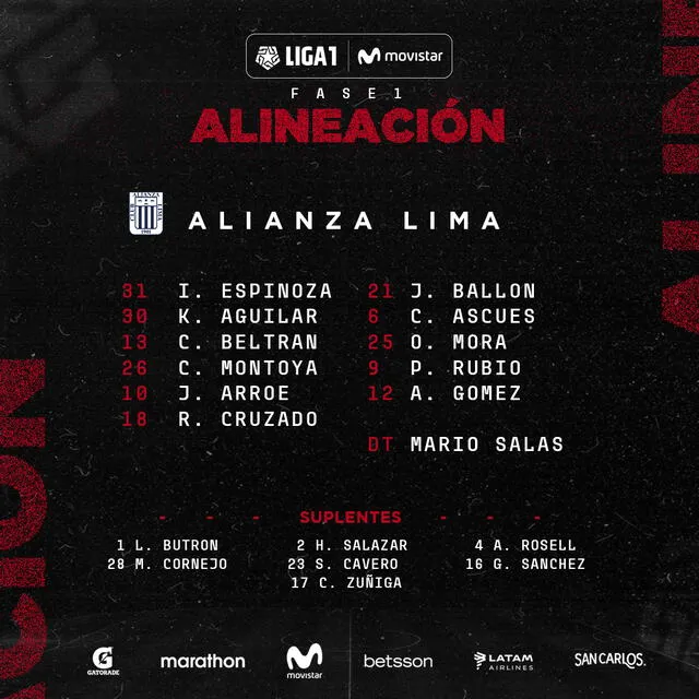 Alianza Lima vs. UTC EN VIVO ONLINE por la fecha 11 del Apertura de la Liga 1