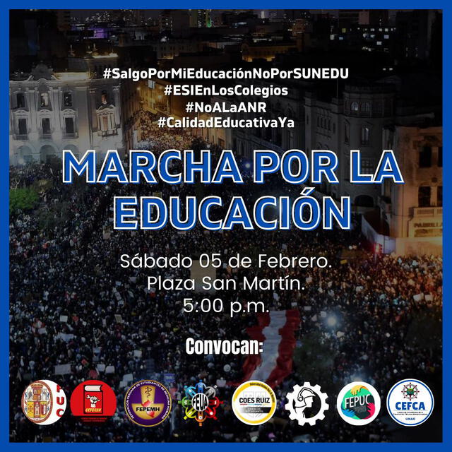 Marcha por la Educación. Foto: Twitter @Esmomento_pe