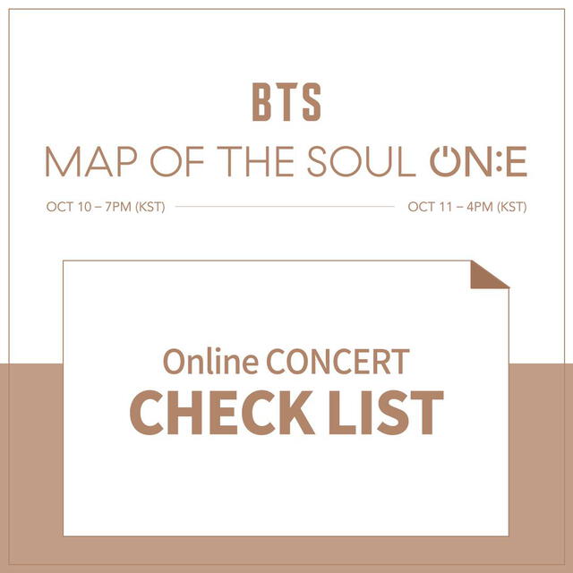 Traducción del Check list para el Map of the soul ON:E para el Día 2. Foto: Big Hit Entertainment