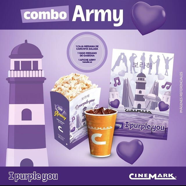 Combo ARMY en Cinamerk Perú. Foto: Cinemark   