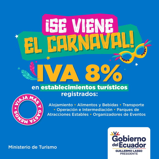 Comunicado oficial del Gobierno del Ecuador por los Carnavales en Quito. Foto: Twitter / TurismoEc   