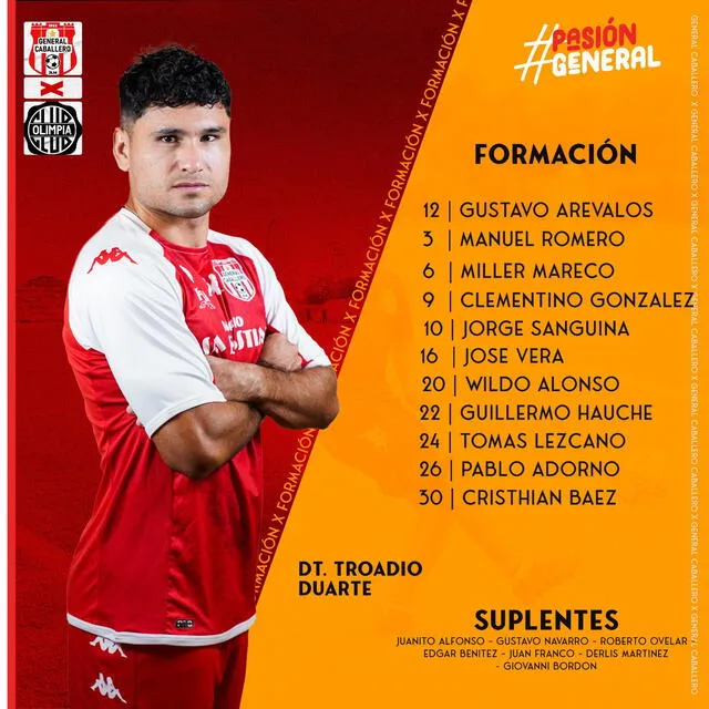  Formación inicial del Rojo de Mallorquín. Foto: Club General Caballero JLM   