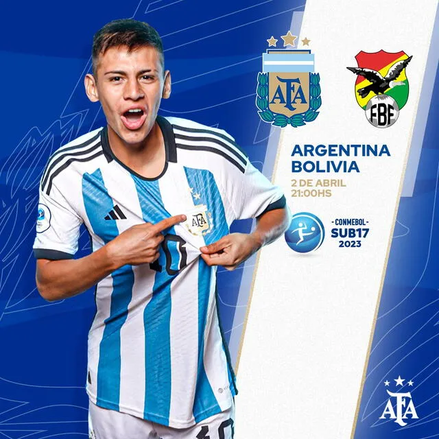  Argentina vs. Bolivia por el Sudamericano Sub-17. Foto: AFA 