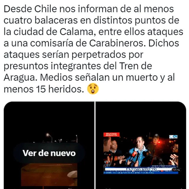  Publicación viral en Twitter que reproduce la información incorrecta. Foto: captura de Twitter   