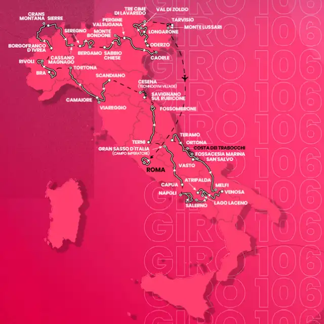 Etapas del Giro de Italia 2023. Foto: Giro d'Italia Etapas del Giro de Italia 2023. Foto: Giro d'Italia