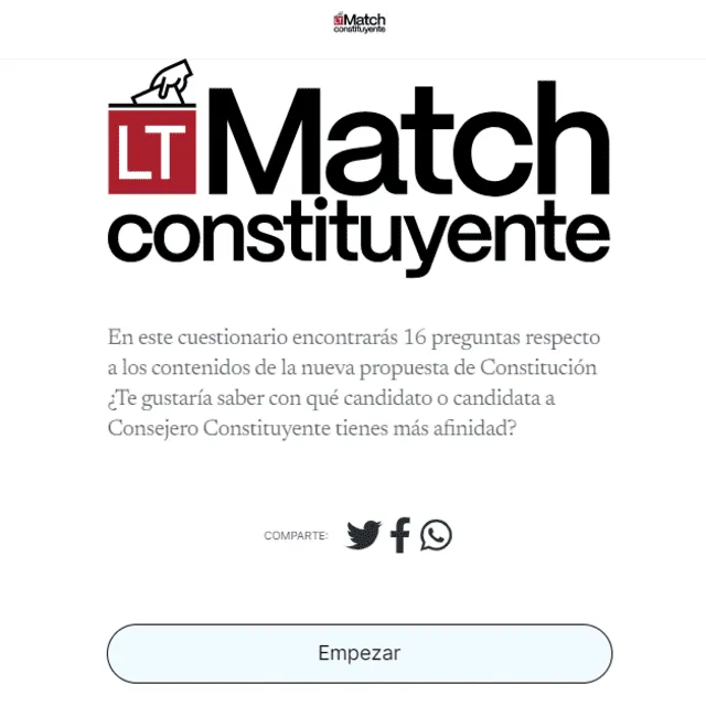 Match Constituyente es una herramienta precisa para aquellos que aún no se deciden por quién votar. Foto: La Tercera.