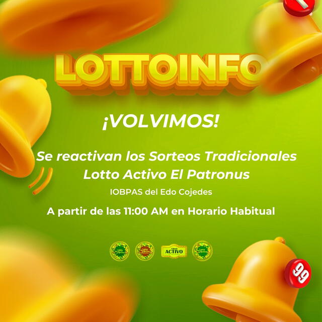 Se reactivaron los sorteos tradicionales del Lotto Activo. Foto: Twitter/Lotto Activo.