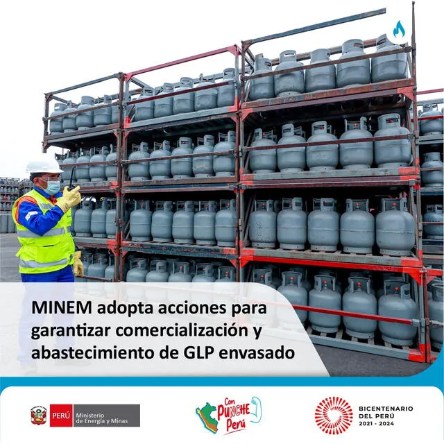  Minem dispuso medidas para garantizar la atención a la demanda de gas envasado. Foto: Minem   