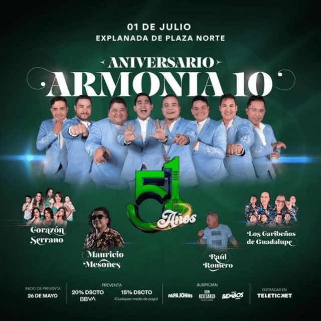  Armonía 10 iniciará la preventa de sus entradas este 26 de mayo. Foto: Armonía 10 / Instagram    