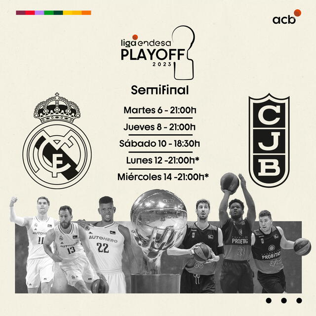 Calendario del Real Madrid vs. Joventut Badalona. Foto: ACB/Twitter   